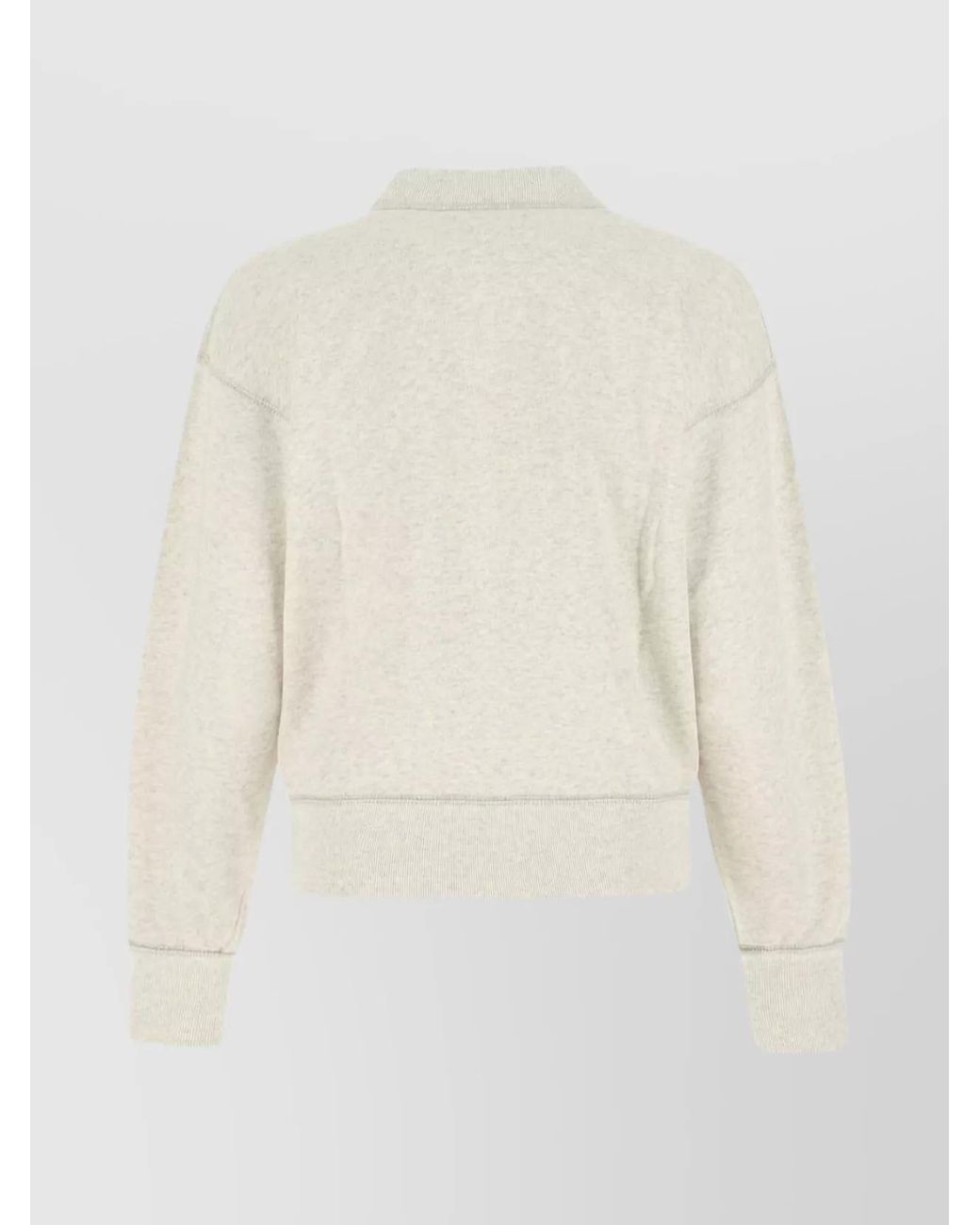 Isabel Marant Natural Mélange Logo Mock Neck Sweatshirt
