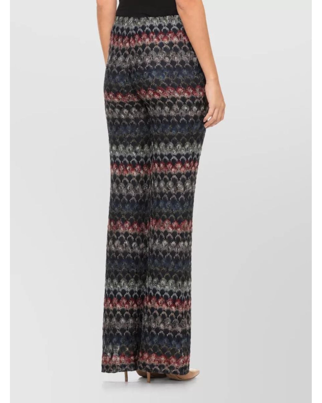 Missoni Blue Geometric Lurex Flared Trousers