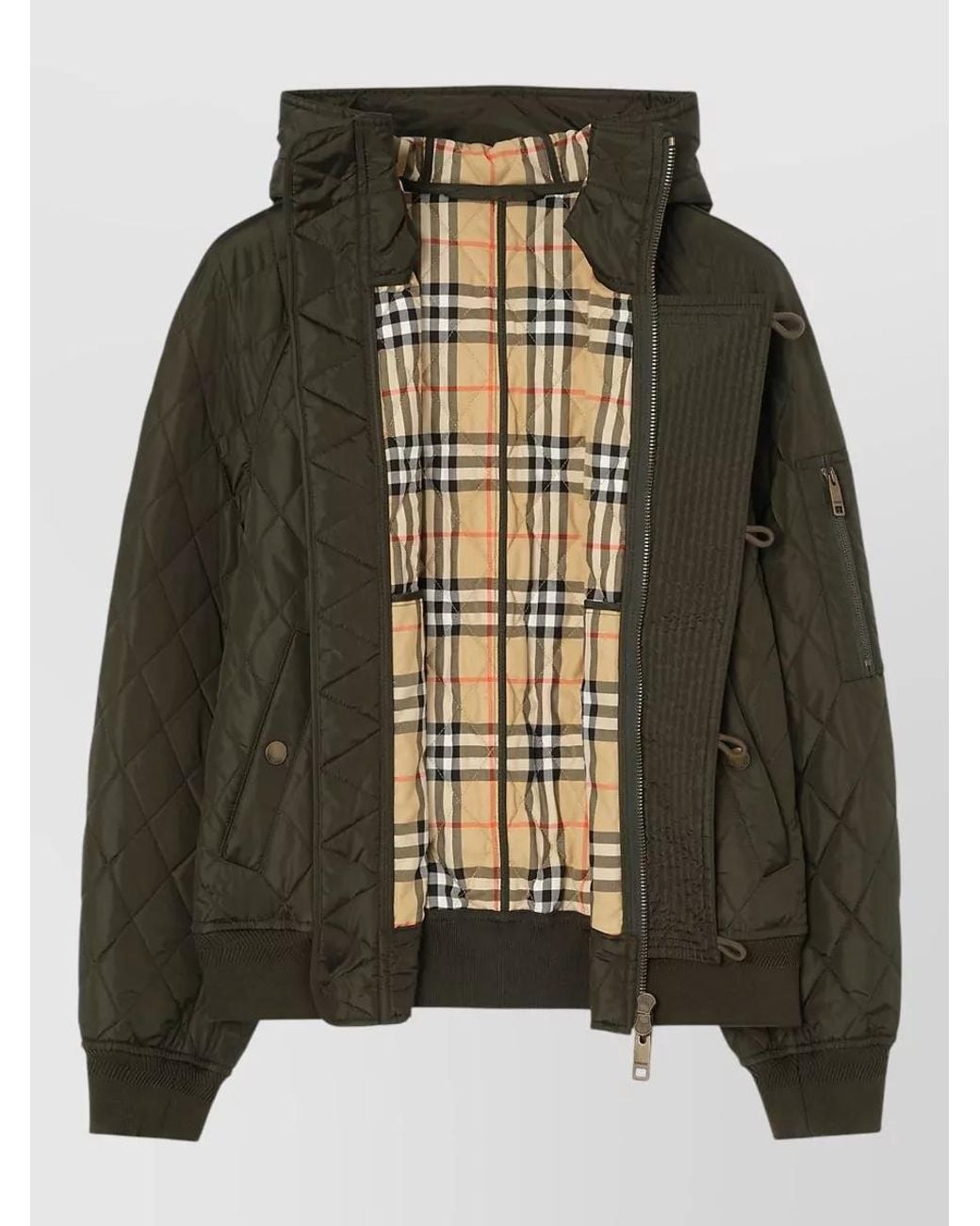 Burberry Green Quilted Hooded Puffer Jacket for men