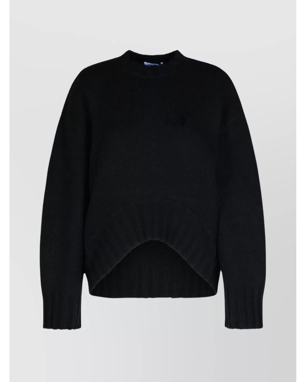 The Attico Black Cashmere Wool Ribbed Oversized Crewneck Jumper