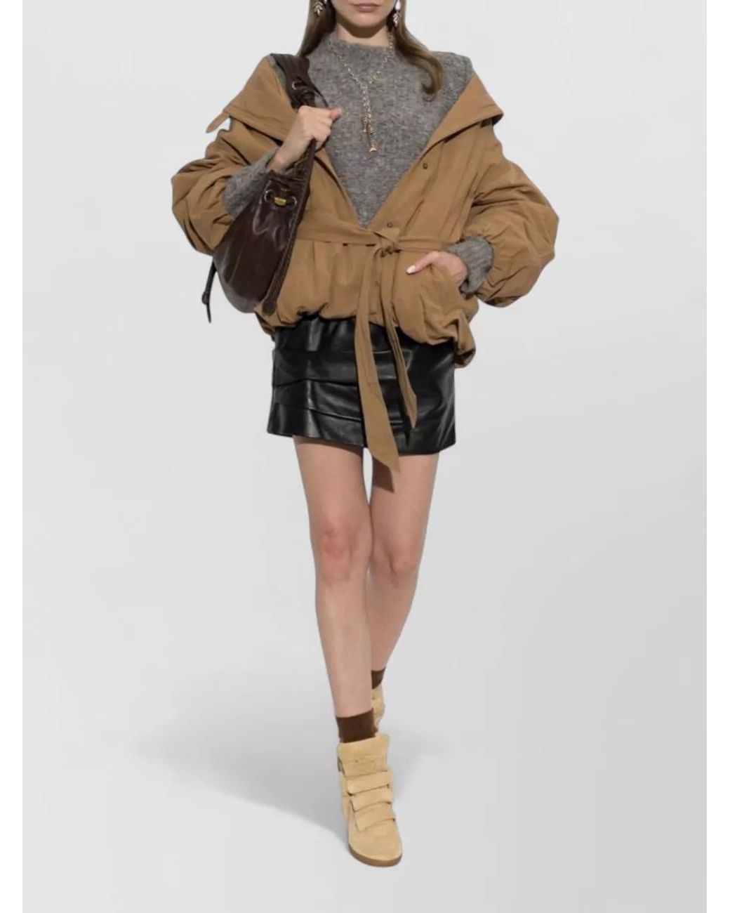 Isabel Marant Natural Voilinda Oversized Belted Jacket