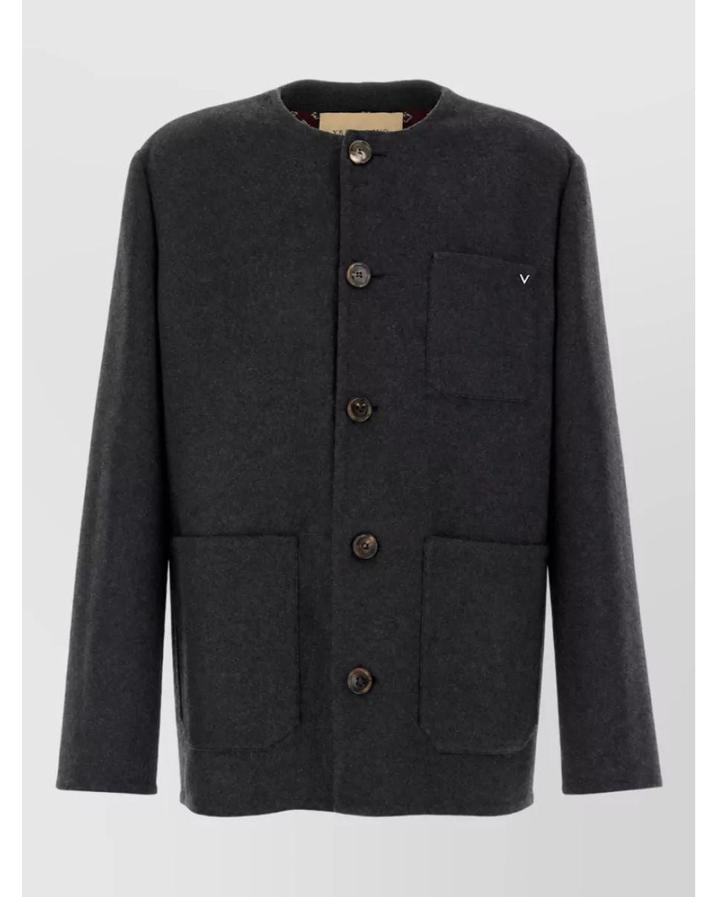 Valentino Garavani Black Wool Caban Jacket for men