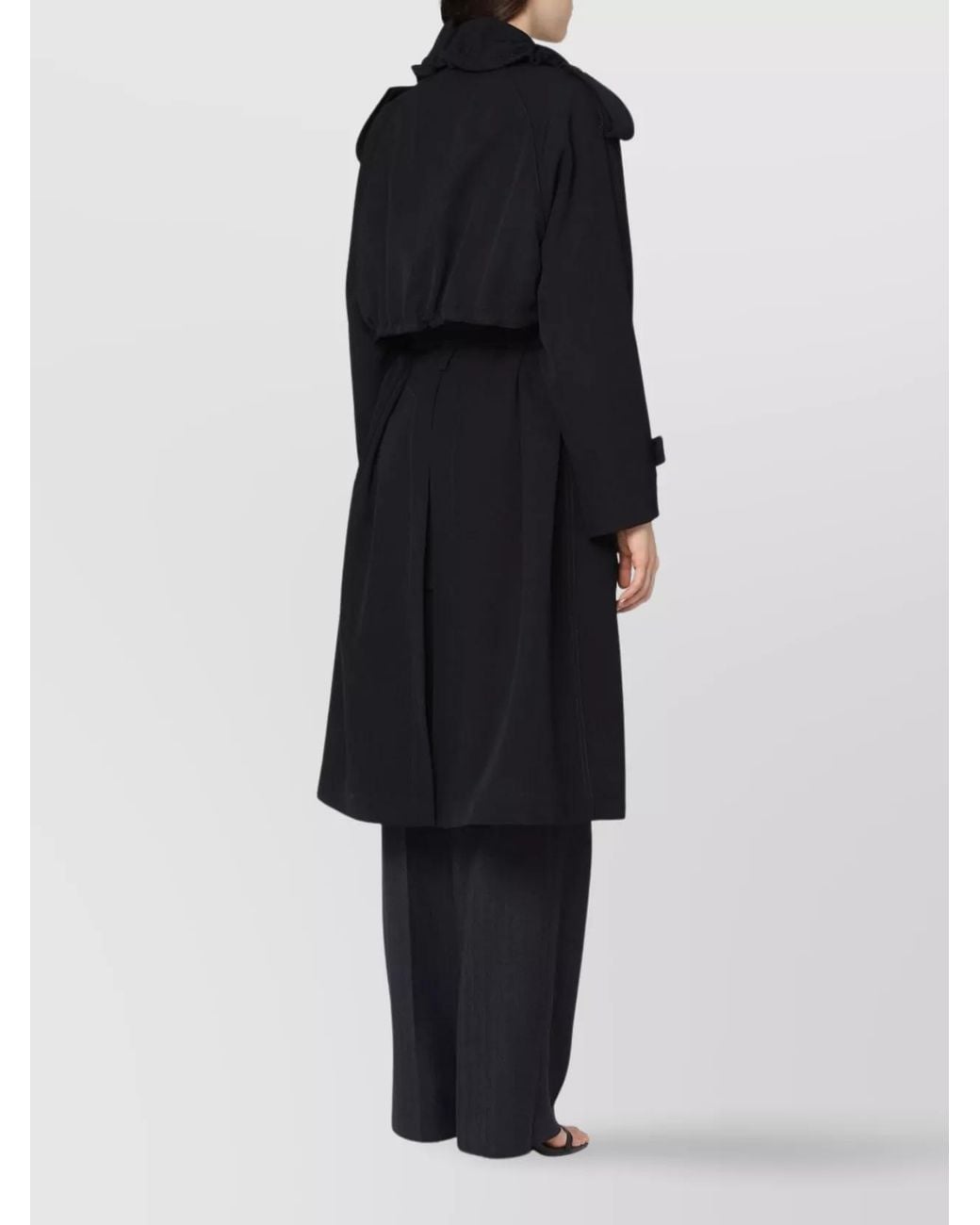 Bottega Veneta Blue Wool Double-Breasted Trench Coat