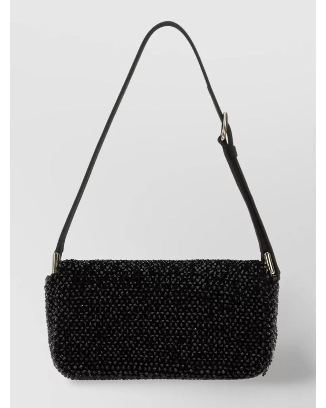 Jimmy Choo Black Avenue Mini Satin Shoulder Bag