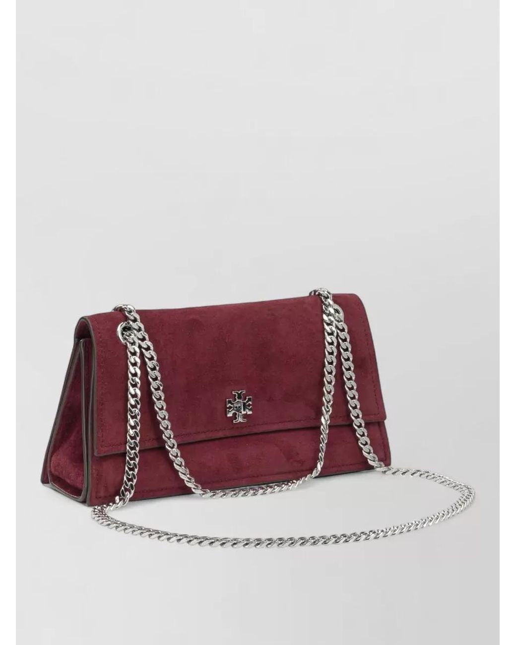 Tory Burch Red Kira Suede Clutch Bag