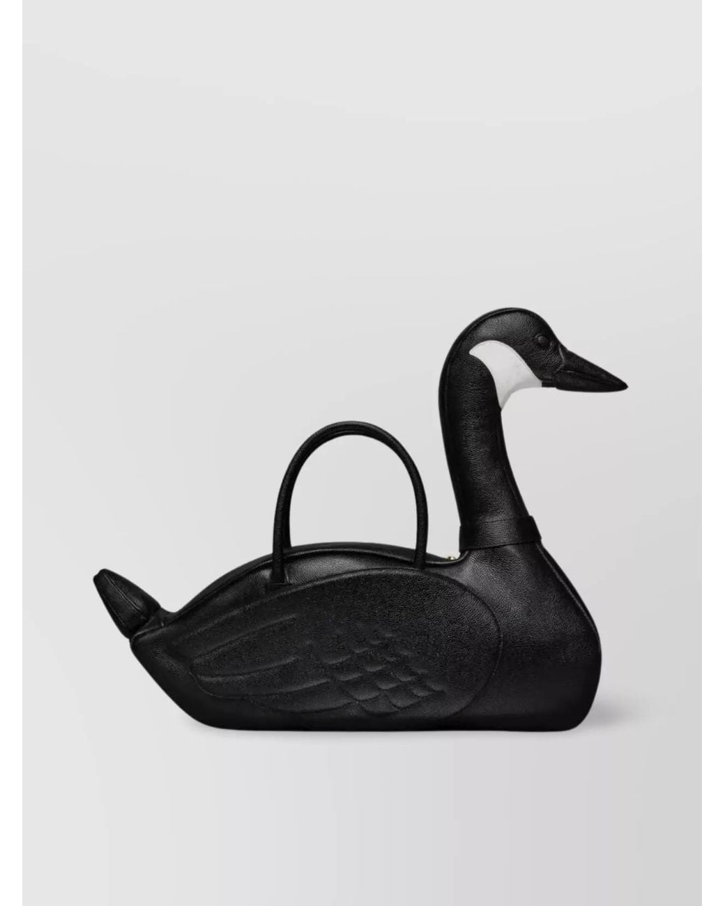 Thom Browne Black Leather Tote Bag for men