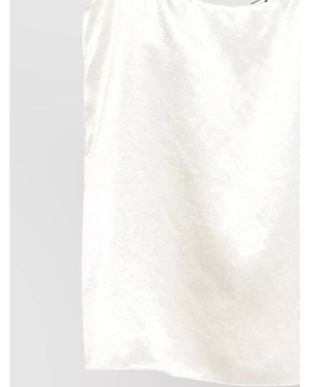 Alysi White Satin Strappy Sleeveless Square Neck Top