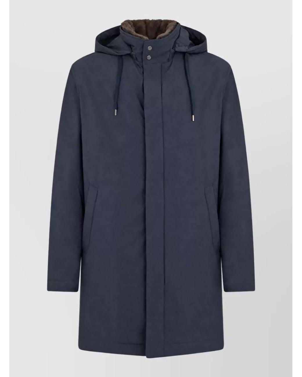 Herno Blue Hooded Windbreaker Jacket for men