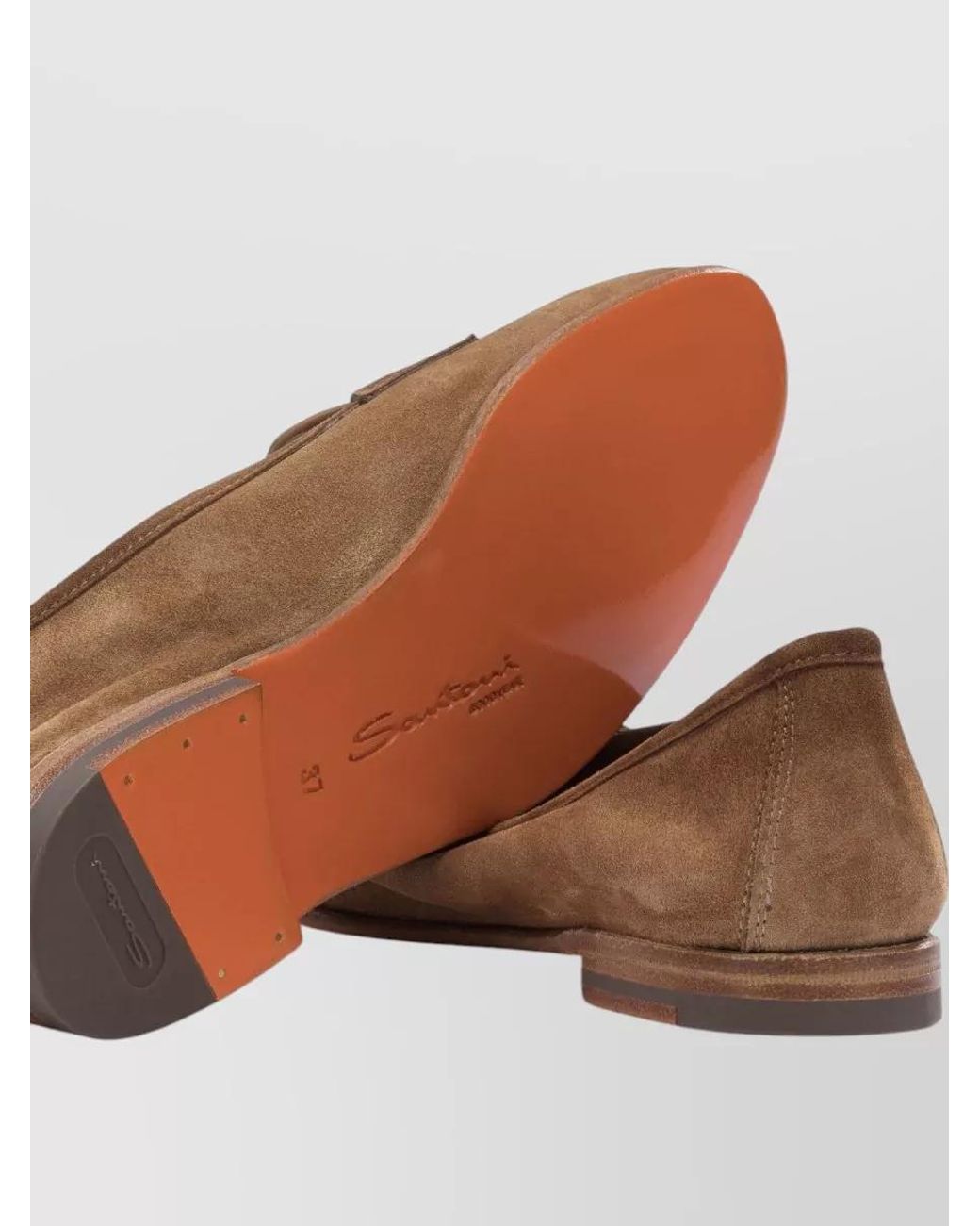 Santoni Brown Suede Loafers