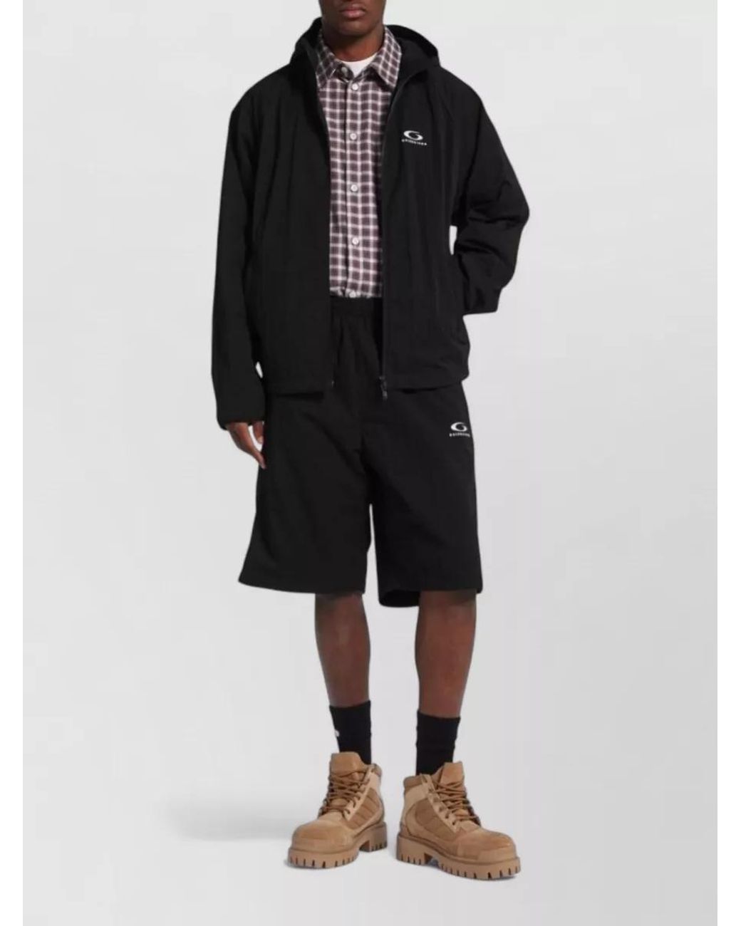 Balenciaga Black Technical Hooded Sport Jacket for men