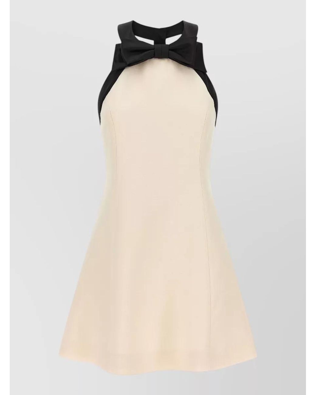Valentino Garavani Natural Silk Wool Sleeveless Mini Dress