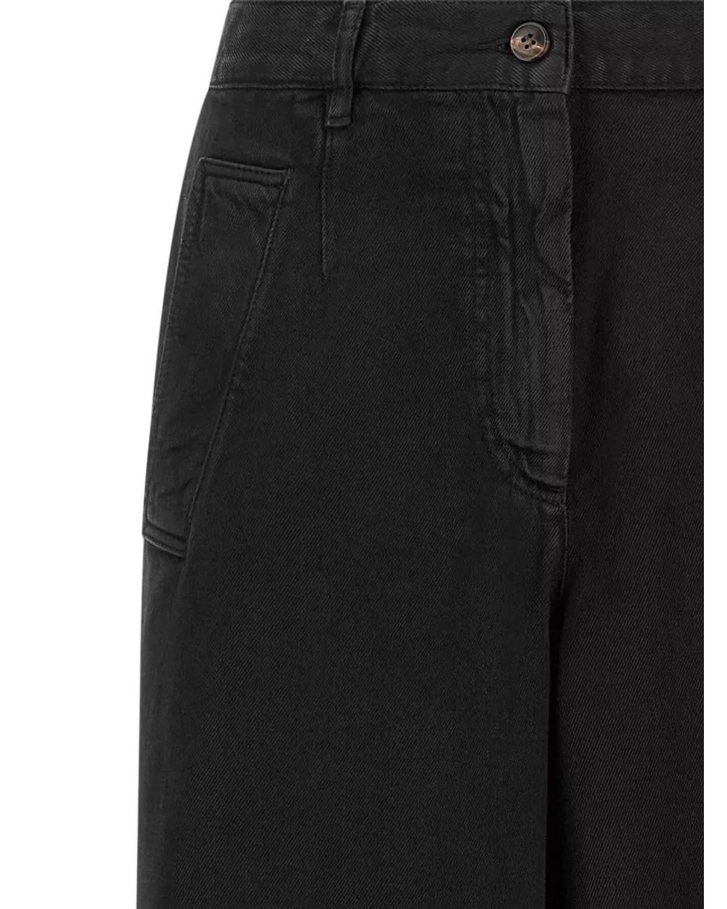 Dries Van Noten Black Pleated Wide-Leg Trousers