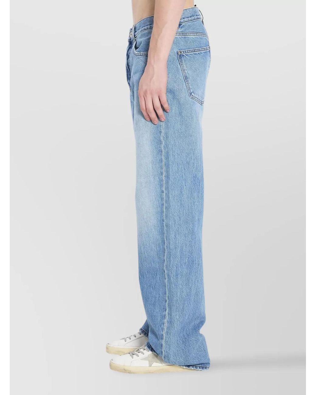 Jacquemus Blue Denim Straight-Leg Trousers for men