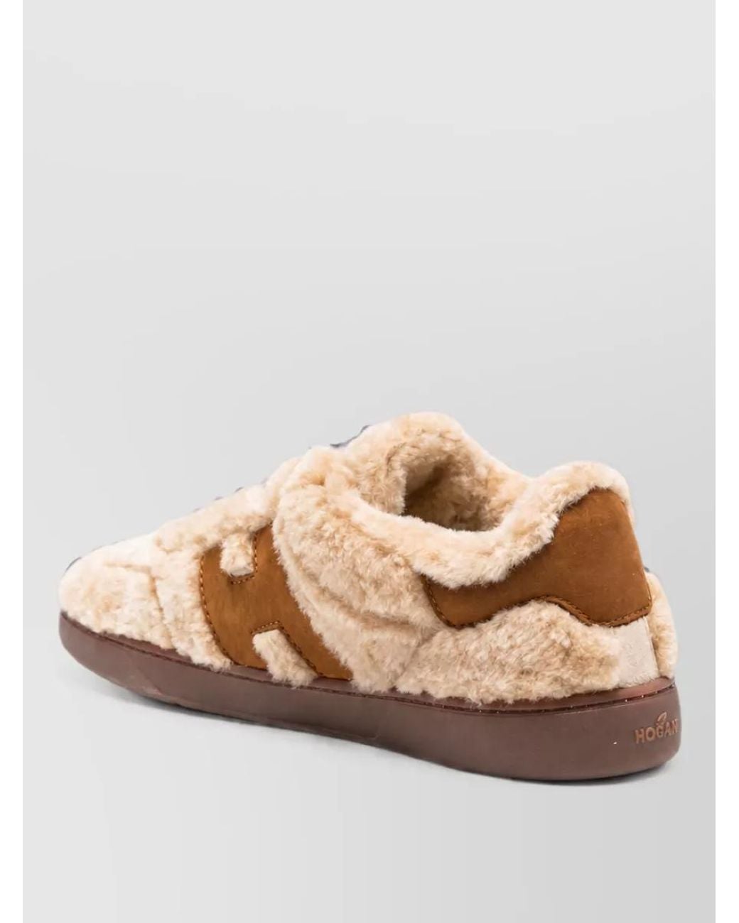 Hogan Pink Shearling Effect Low Top Sneakers