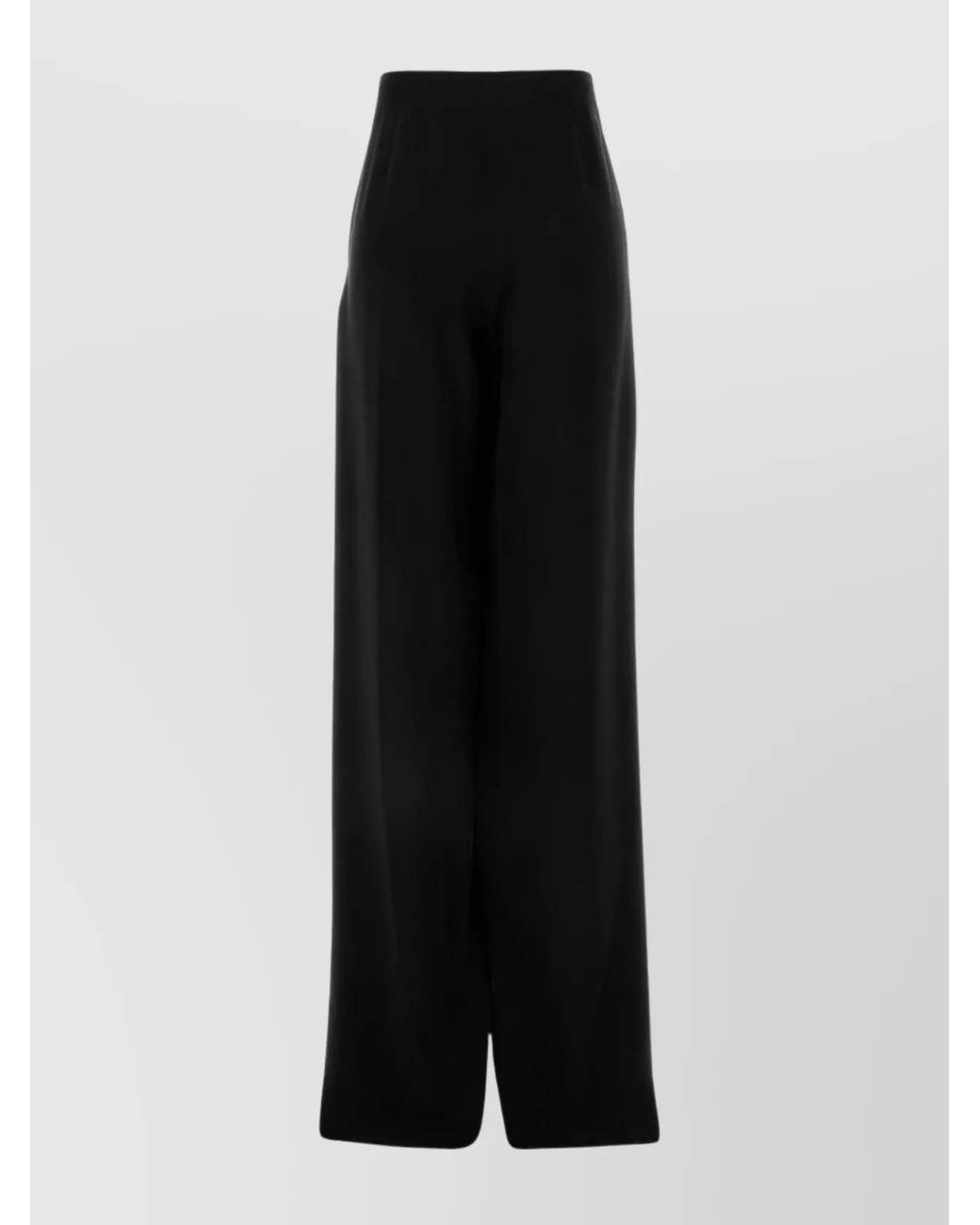Saint Laurent Black Silk Wide-Leg Trousers