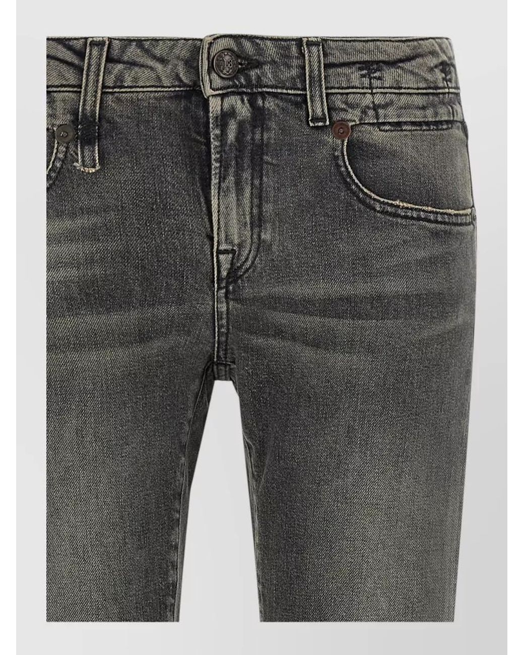 R13 Gray Denim Low-Rise Bootcut Jeans