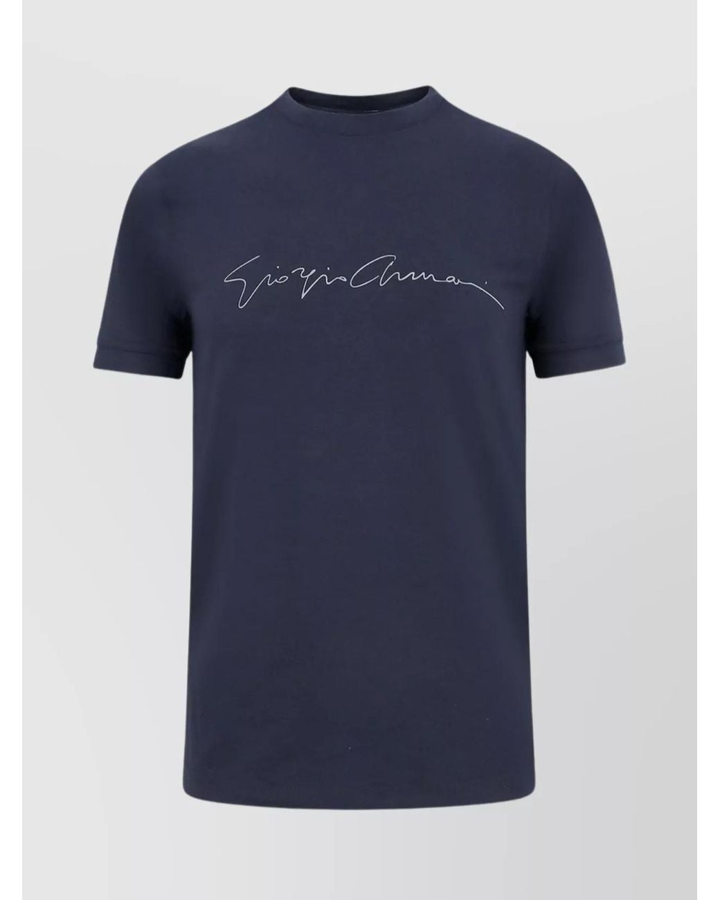 Giorgio Armani Blue Viscose Logo T-Shirt for men