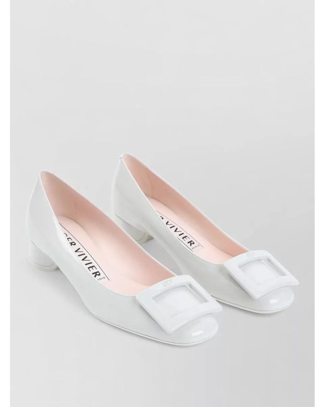 Roger Vivier White Leather Roundy Pumps