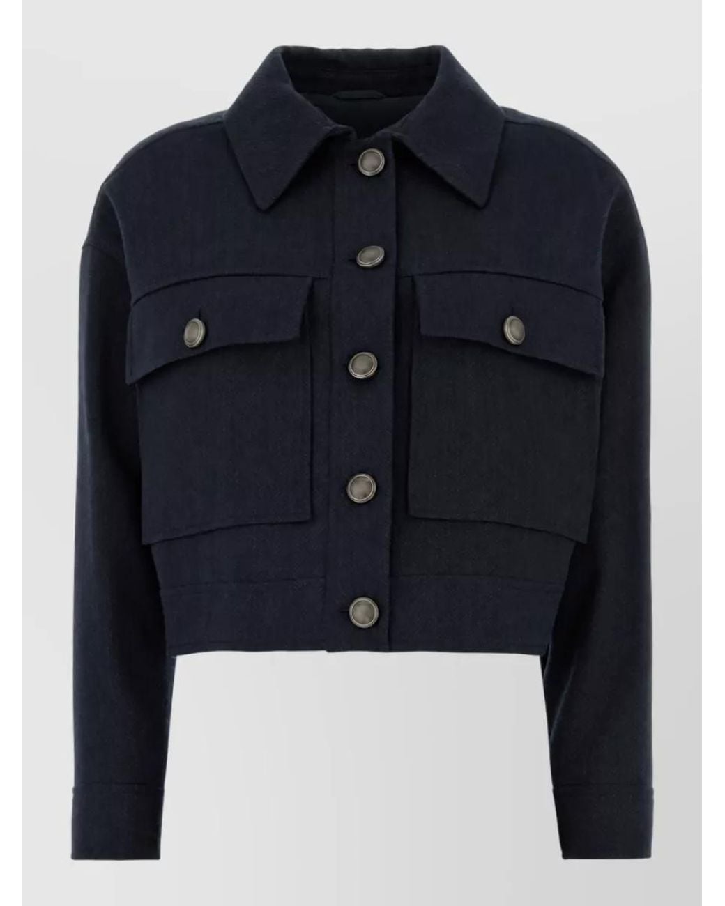 Brunello Cucinelli Blue Single Breasted Coat