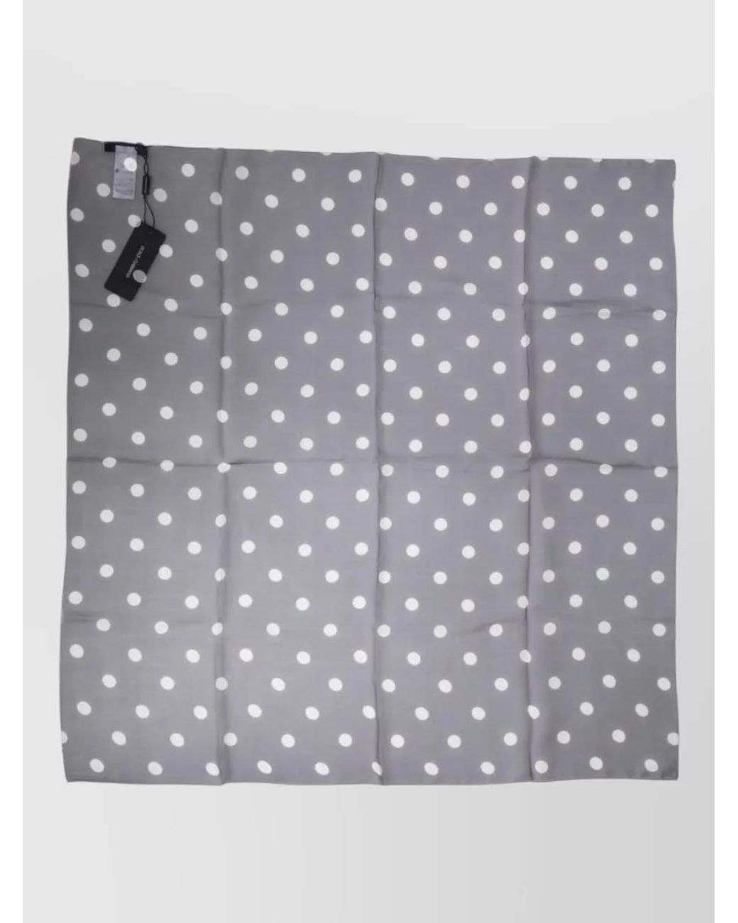 Dolce & Gabbana Gray Silk Polka-Dot Square Scarf for men