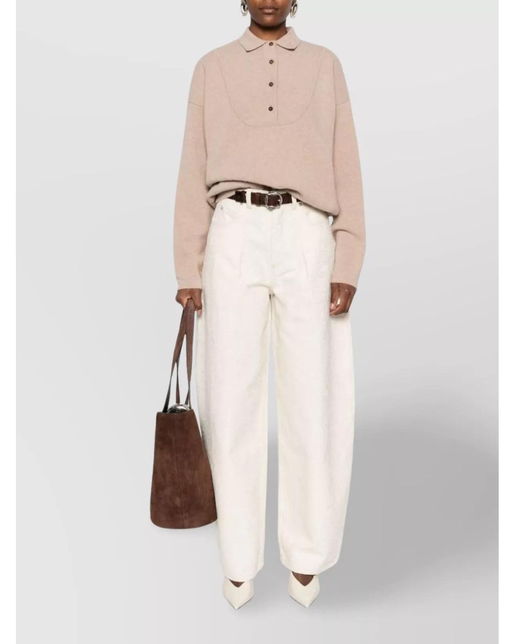Jacquemus Pink Cashmere Wool Ribbed Turtleneck Polo Sweater
