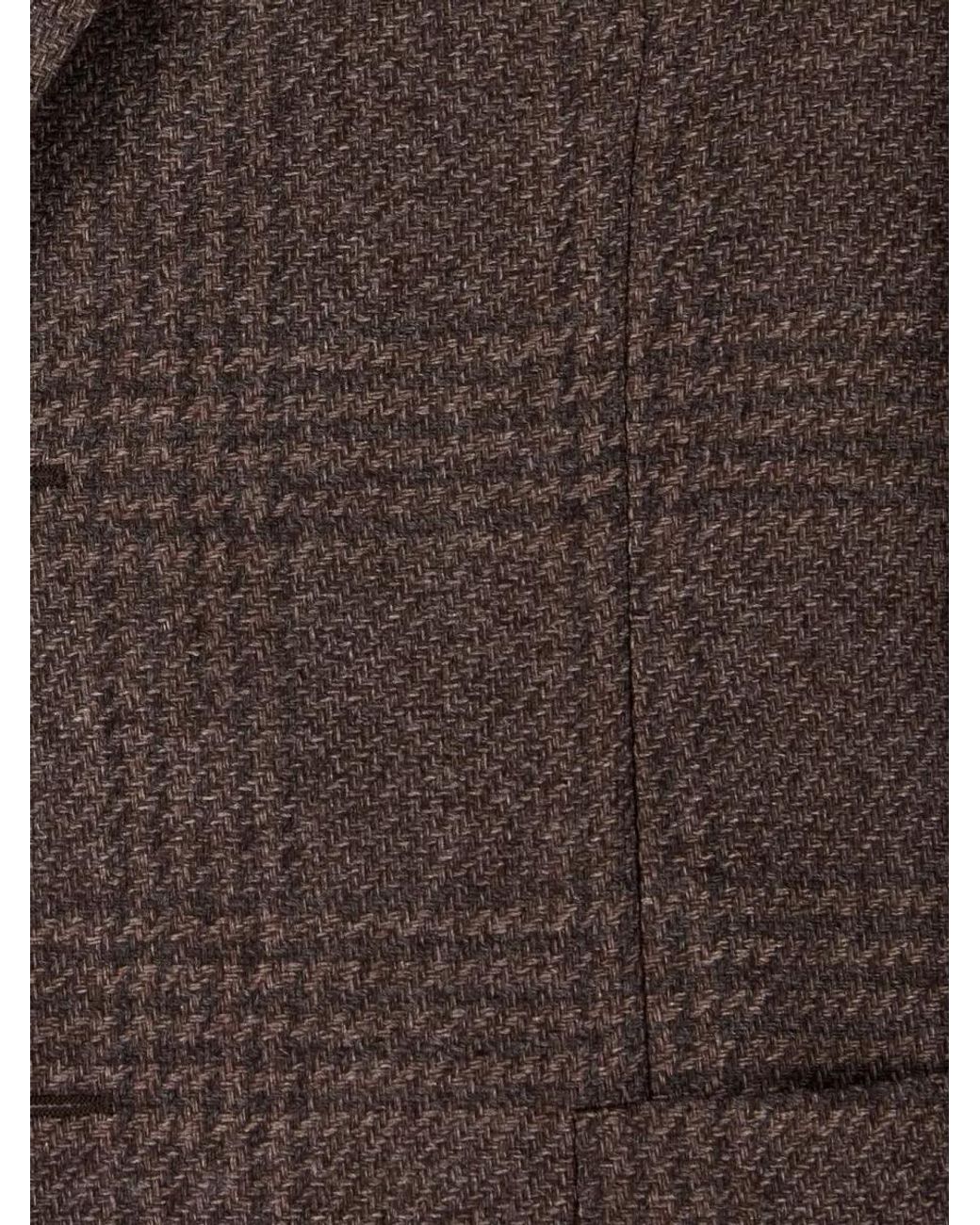 Lardini Brown Embroidered Wool Blend Blazer for men