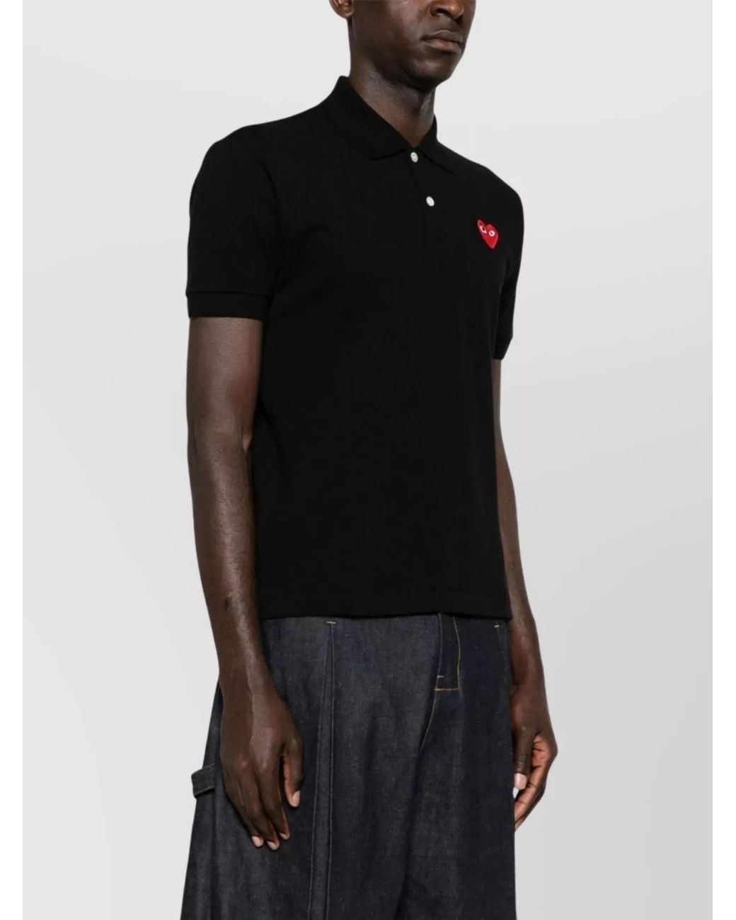 Comme des Garçons Black Cotton Logo Polo Shirt for men