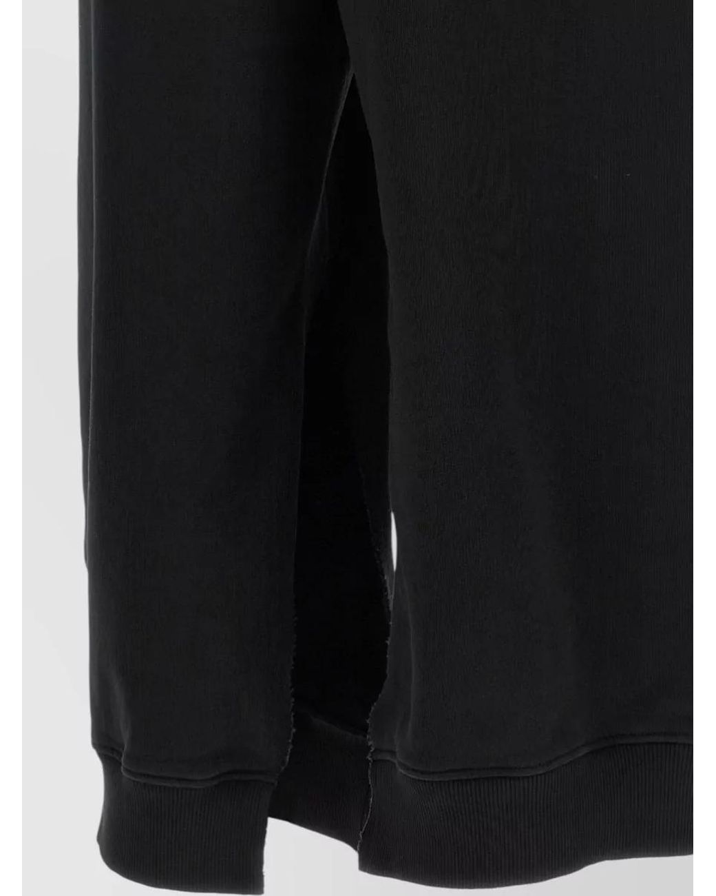 MM6 by Maison Margiela Black Logo Print Cotton Split Sweatpants
