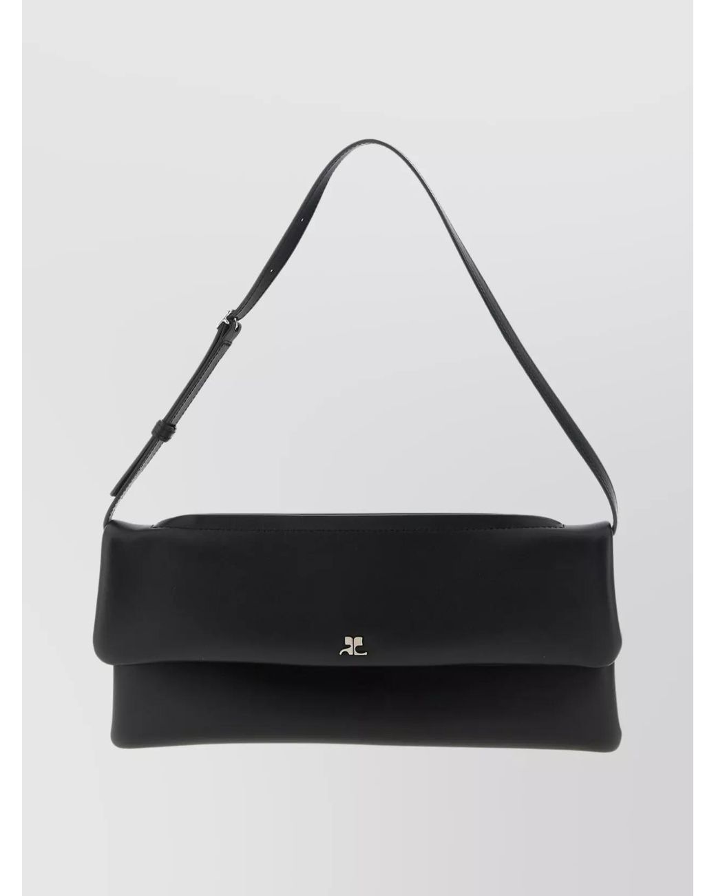 Courreges Black Leather Clutch Bag