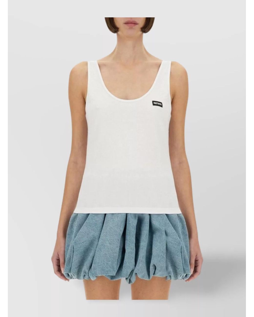 ROTATE BIRGER CHRISTENSEN White Cotton Tank Top