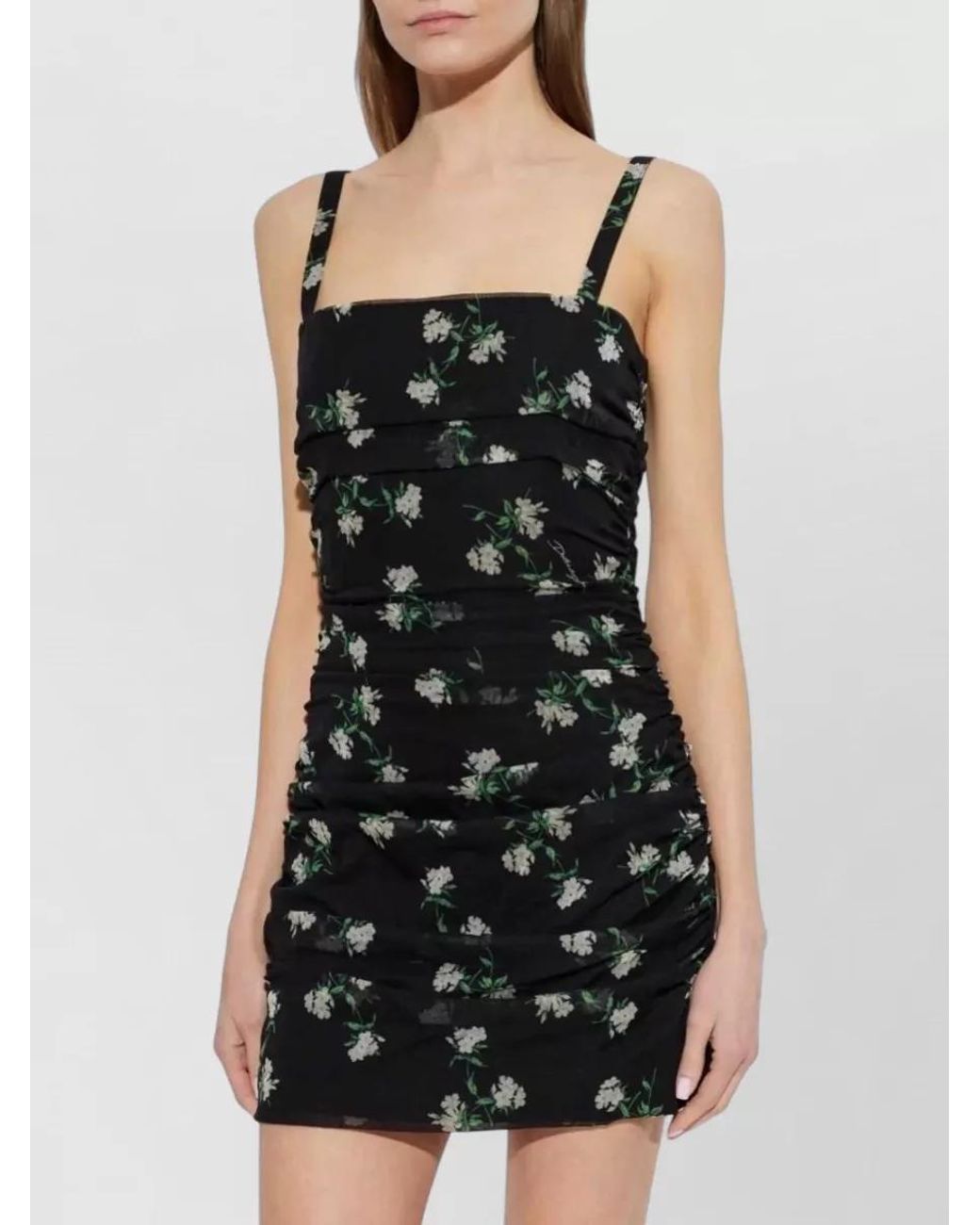 Dolce & Gabbana Black Silk Floral Print Sleeveless Mini Dress