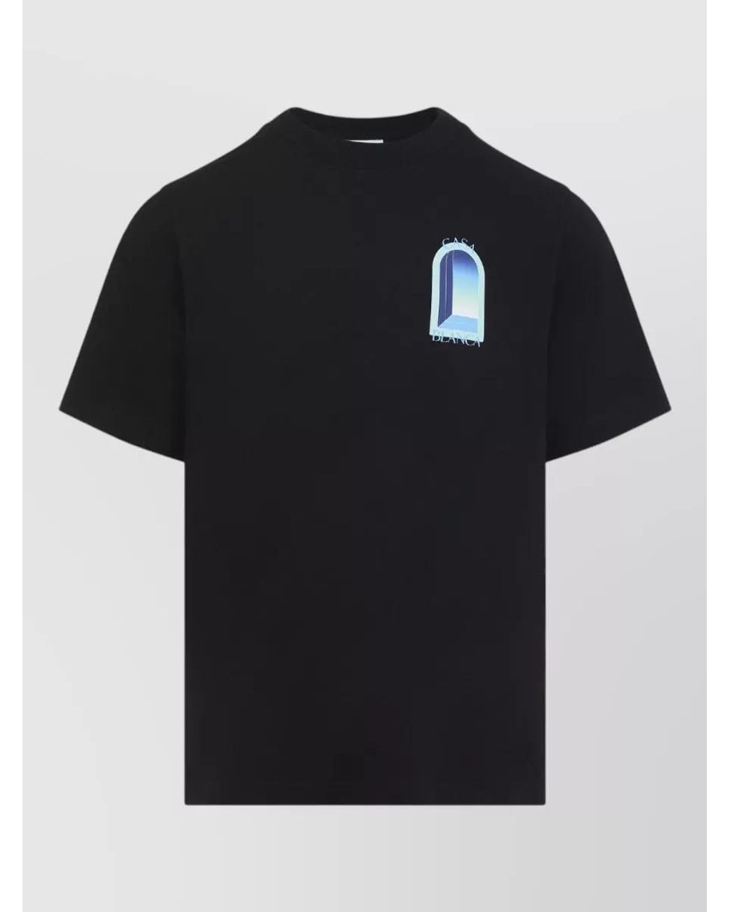 Casablanca Black Cotton Logo Print Short-Sleeve T-Shirt for men