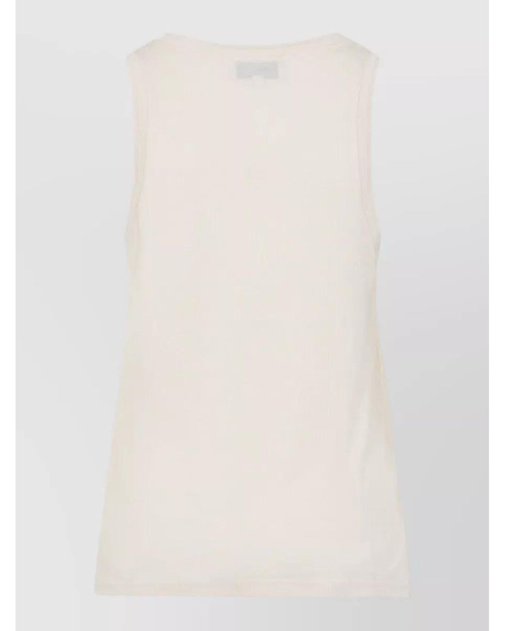 Studio Nicholson White Ribbed Scoop Neck Vest