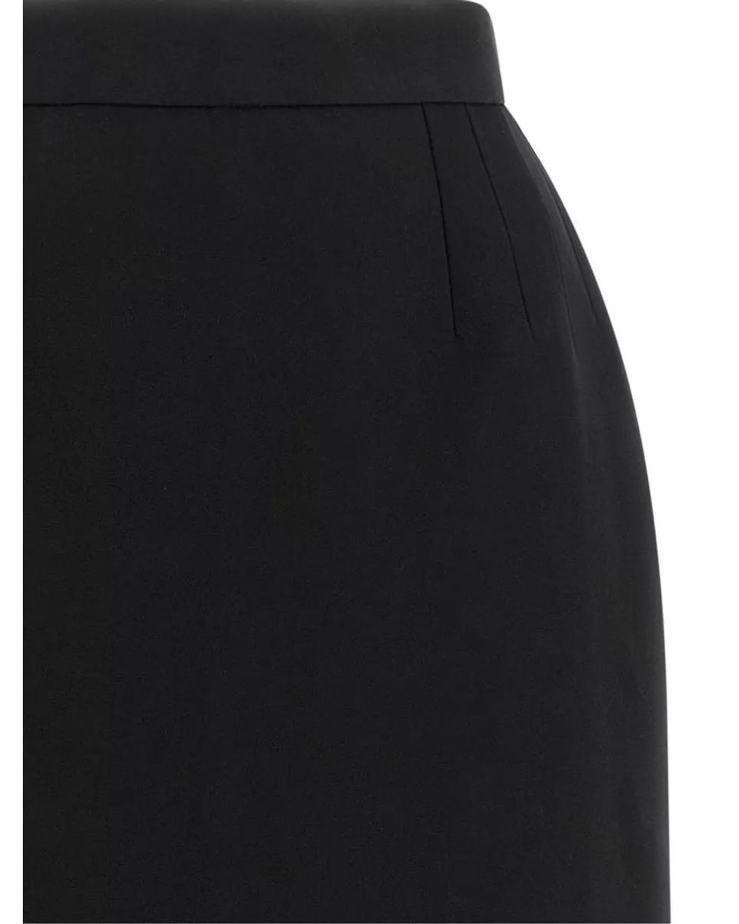 Versace Black Virgin Wool High-Rise Cutout Mini Skirt