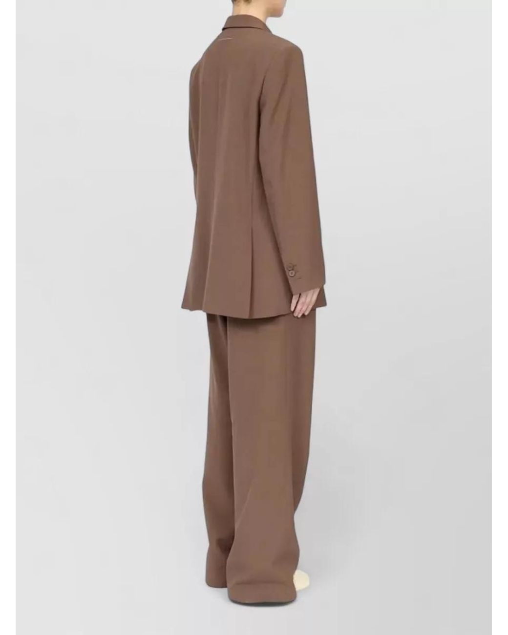 MM6 by Maison Margiela Brown Double-Breasted Suit Jacket