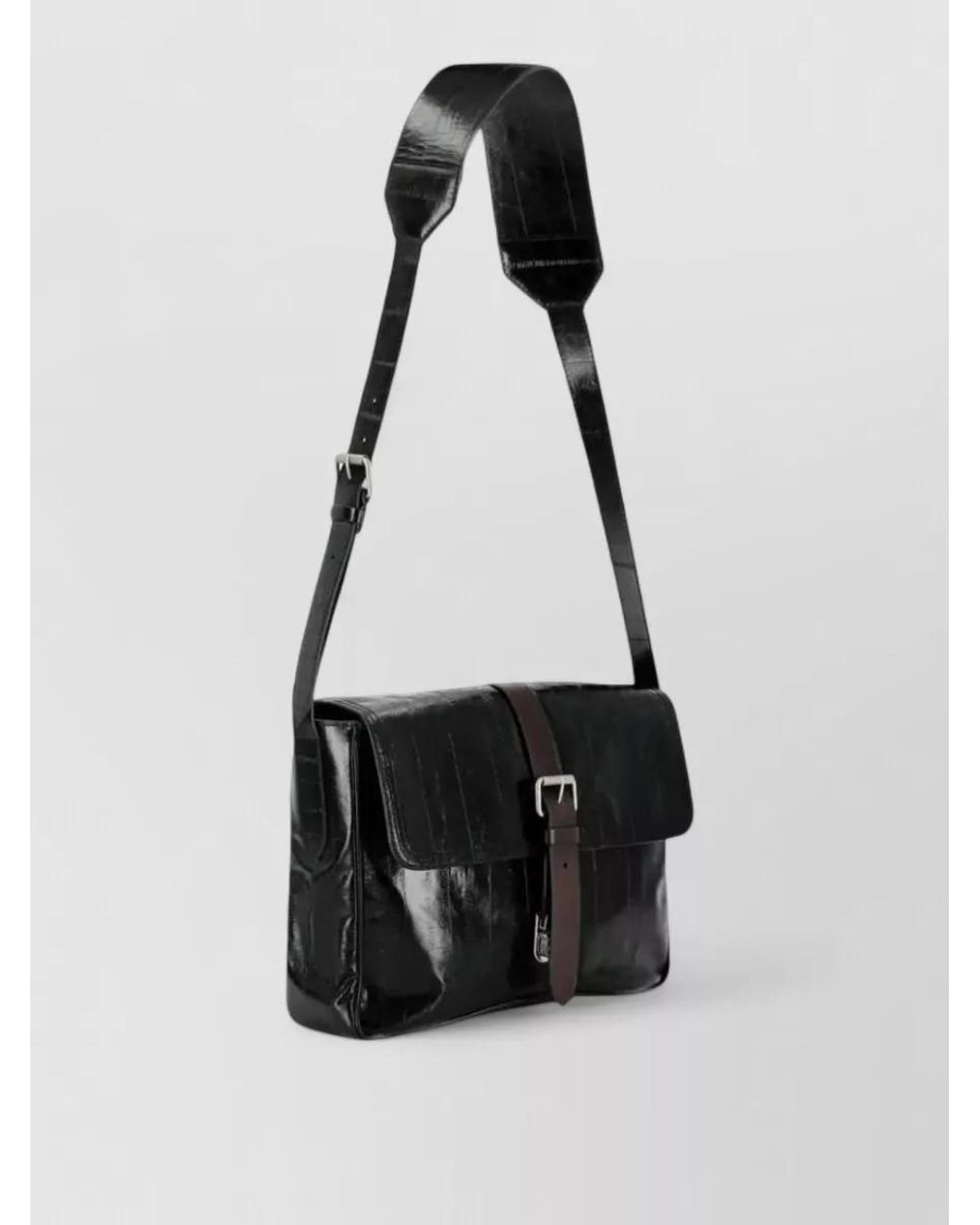 Dries Van Noten White Lambskin Paneled Shoulder Bag for men