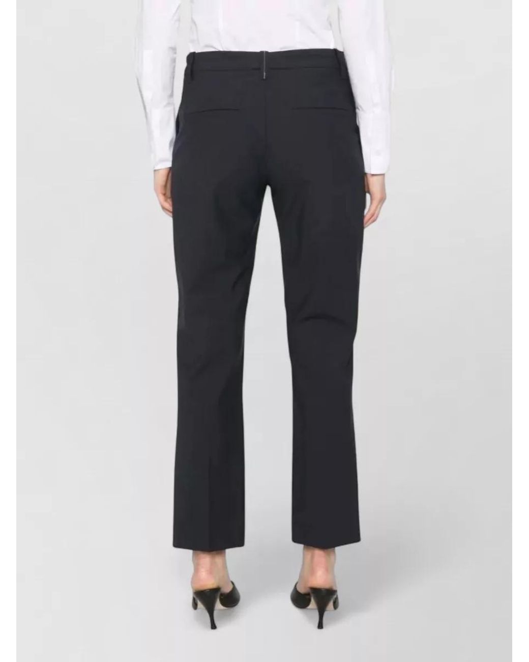 Brunello Cucinelli Blue Pressed-Crease Wool Tailored Trousers