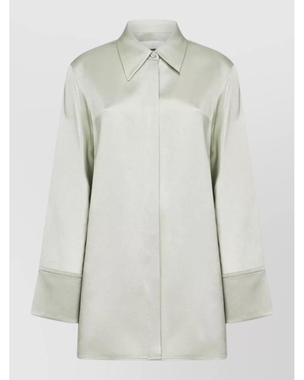 Jil Sander Gray Acetate-Blend Long-Sleeve Shirt
