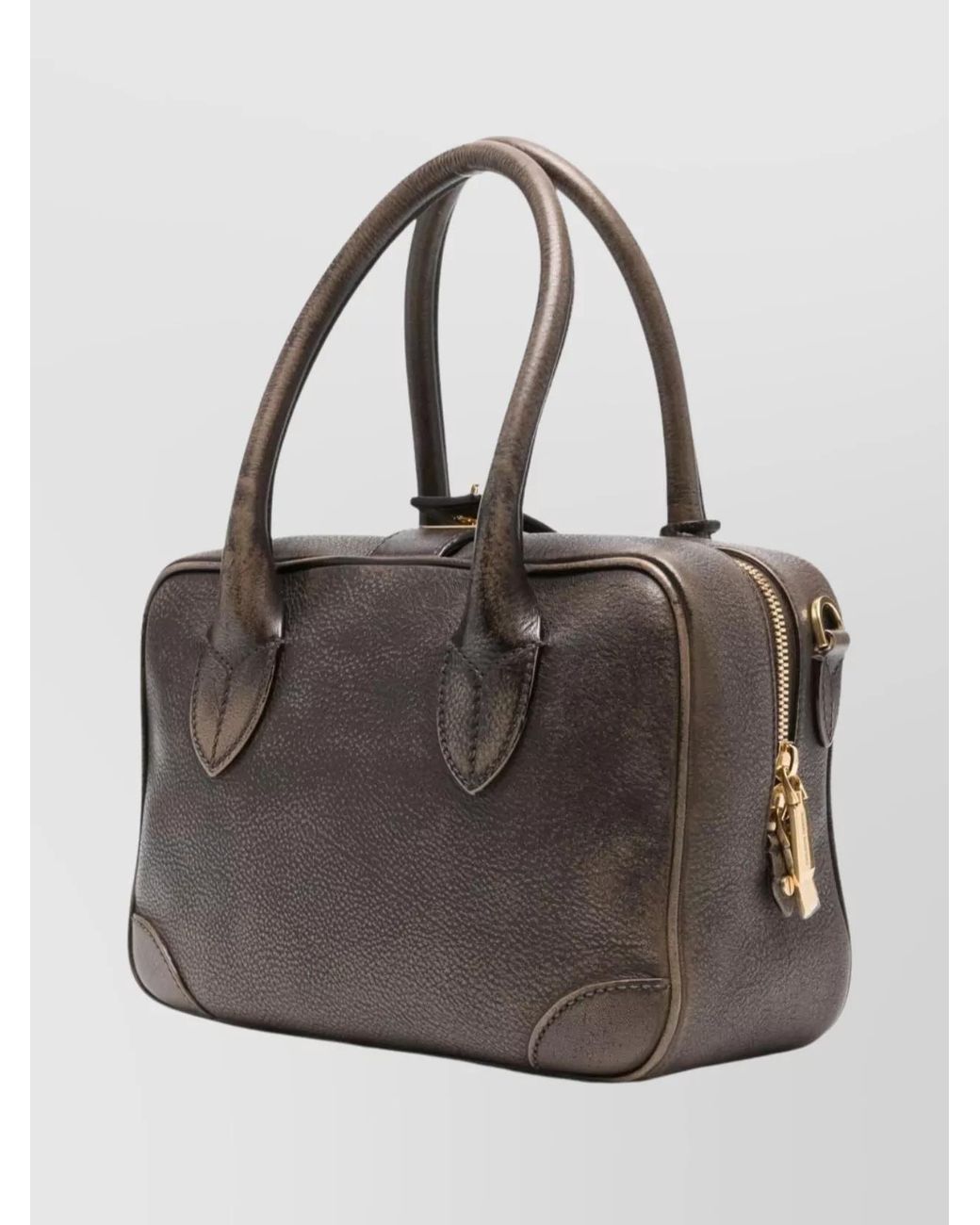 Golden Goose Deluxe Brand Gray Calf Leather Shoulder Bag
