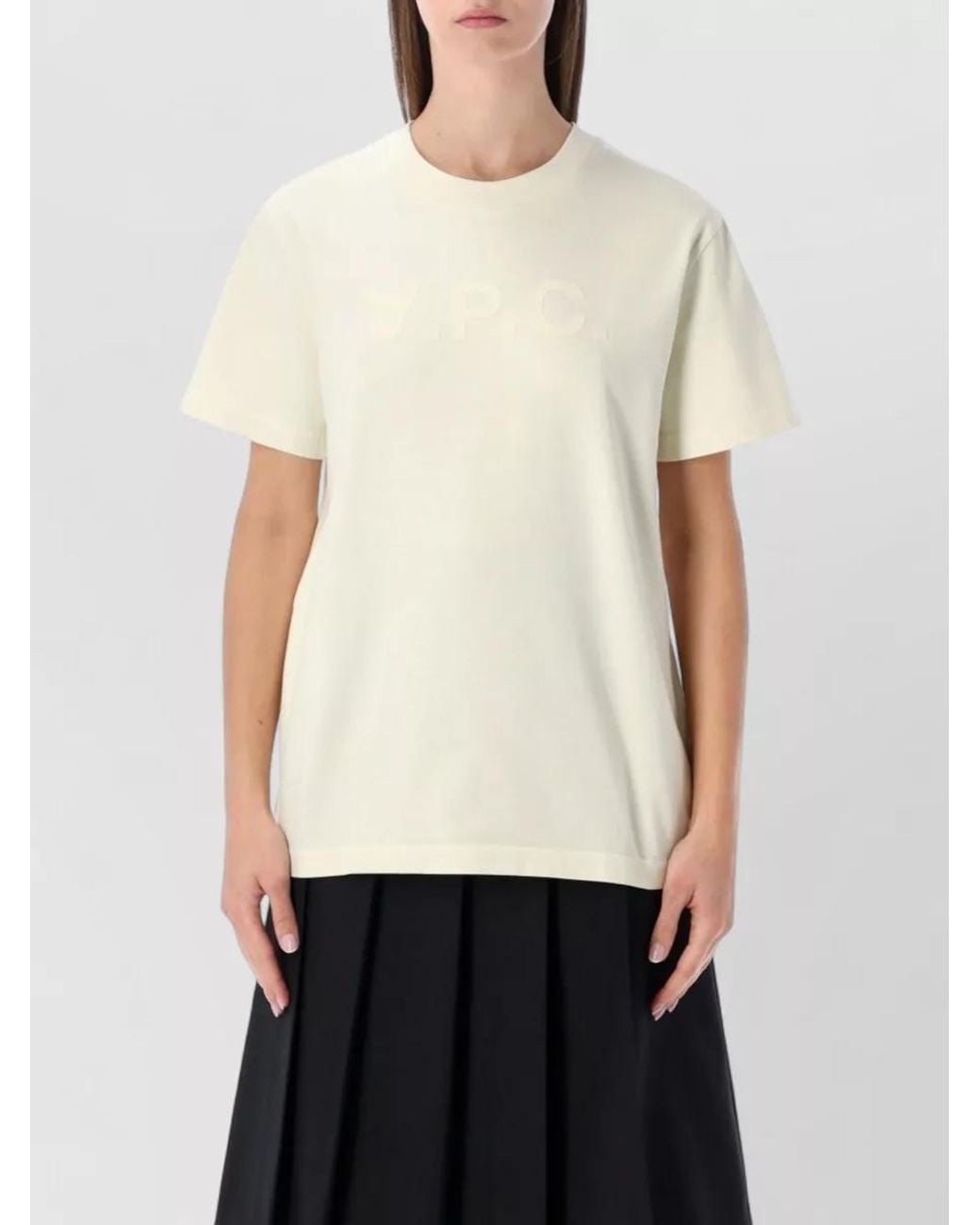 A.P.C. White Cotton Logo-Print T-Shirt