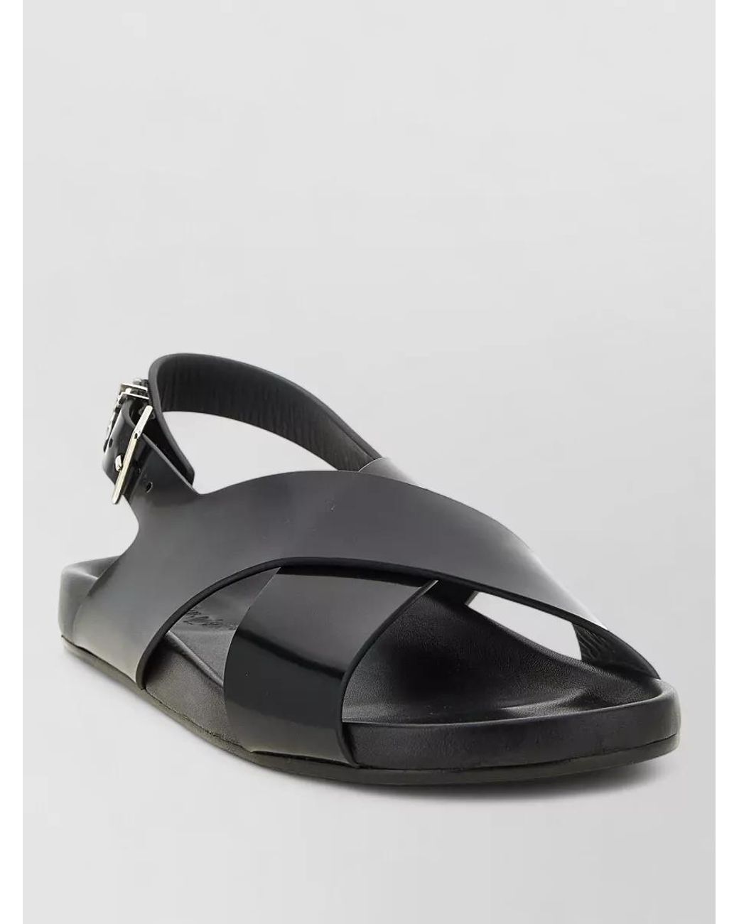 Saint Laurent Black Leather Helios Sandals for men