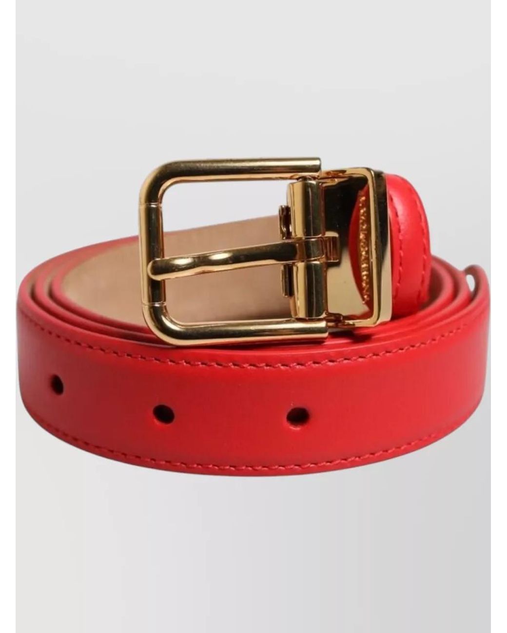 Dolce & Gabbana Red Leather Belt