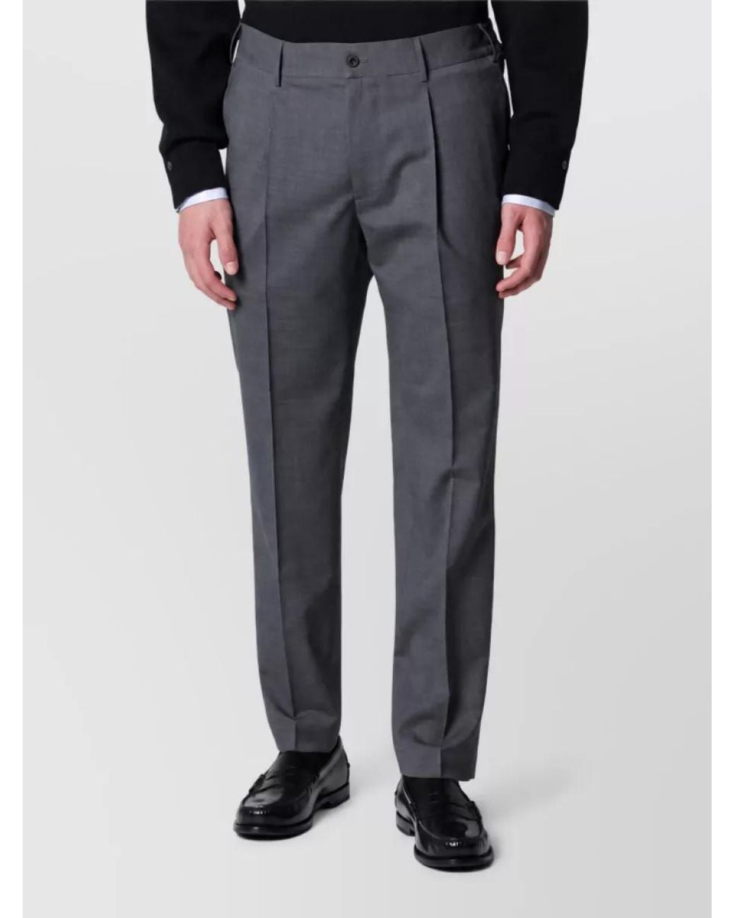 Santaniello Gray Wool Tailored Trousers for men