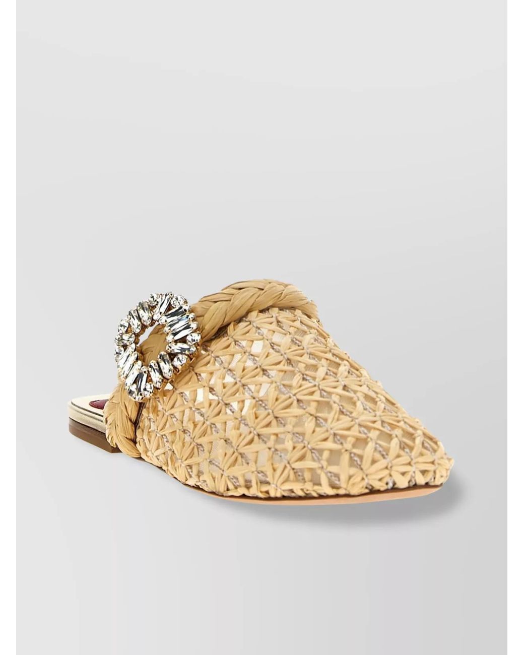 Roger Vivier Metallic Raffia Mules