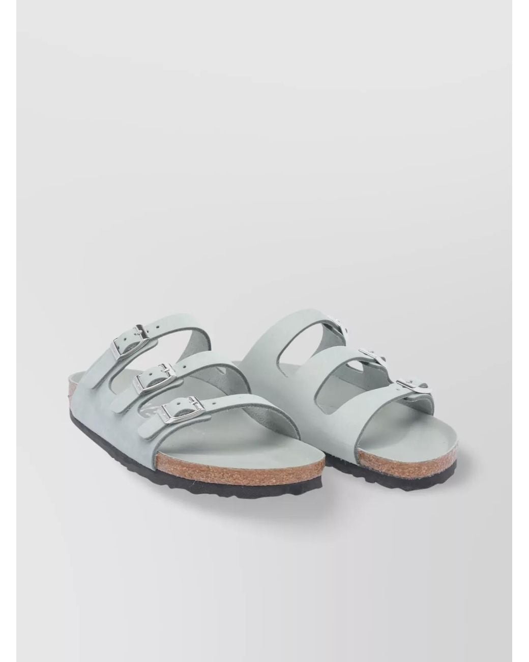 Birkenstock Gray Suede Leather Flat Sandals