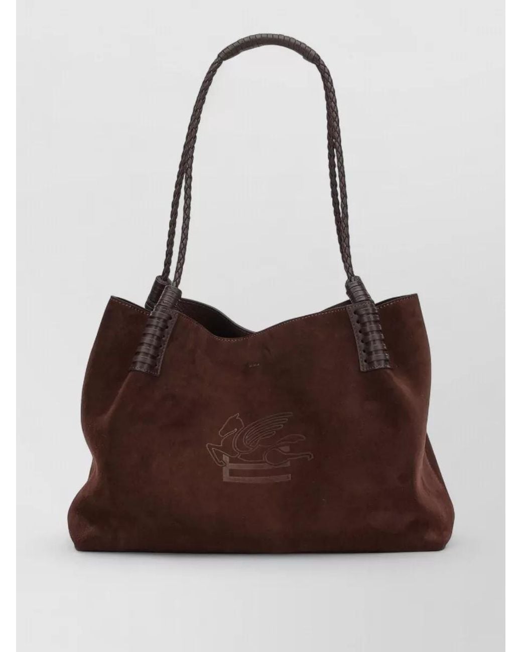Etro Brown Medium Suede Leather Bucket Bag