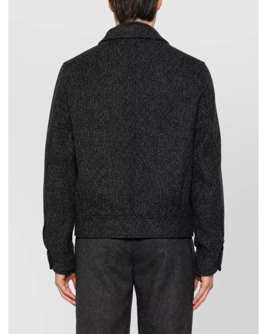 Paul Smith Black Herringbone Single-Breasted Coat for men