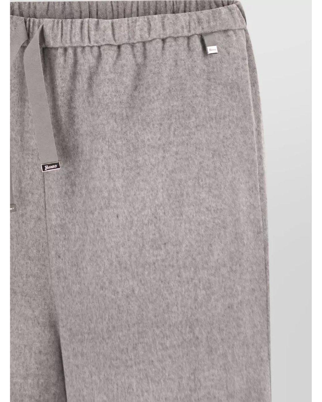 Herno Gray Silk Cashmere Wide-Leg Trousers