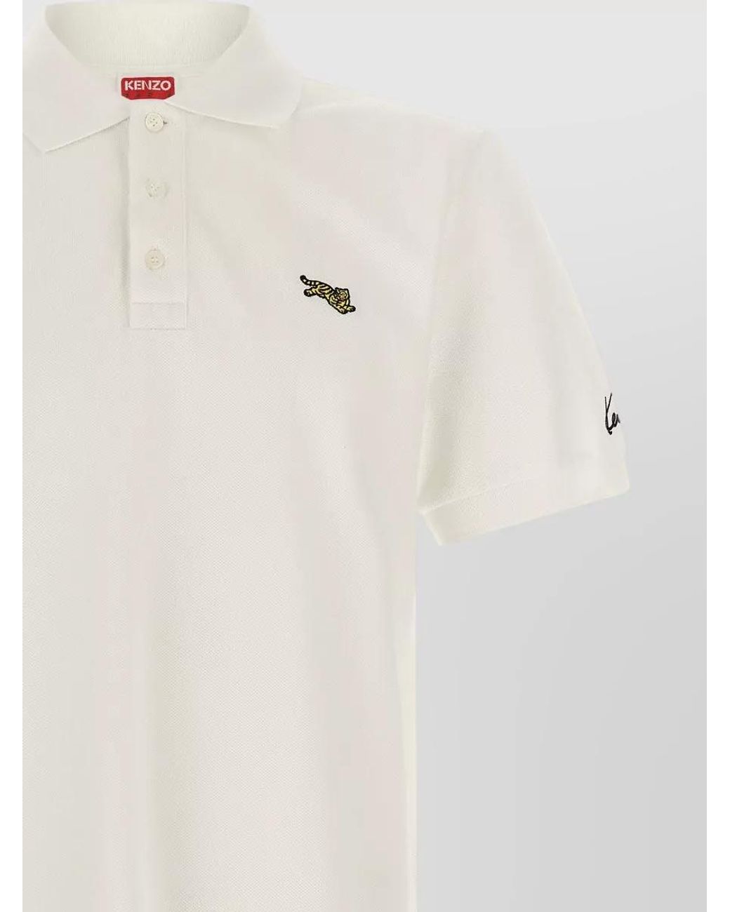KENZO Natural Cotton Piqué Slim-Fit Polo Shirt for men
