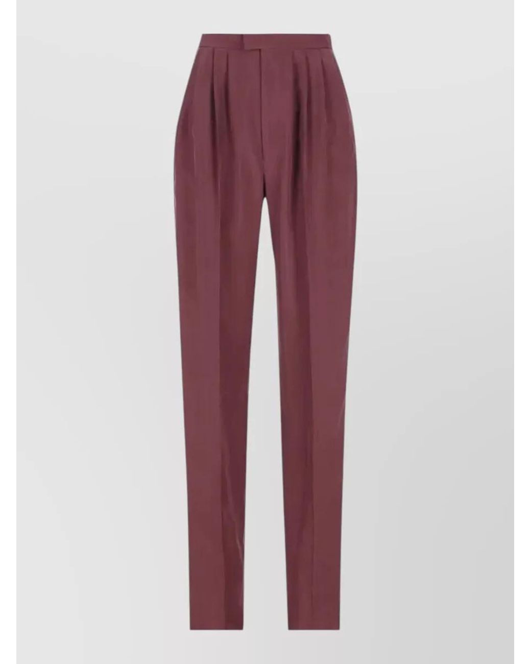 Saint Laurent Silk Mid-Rise Straight-Leg Tailored Trousers